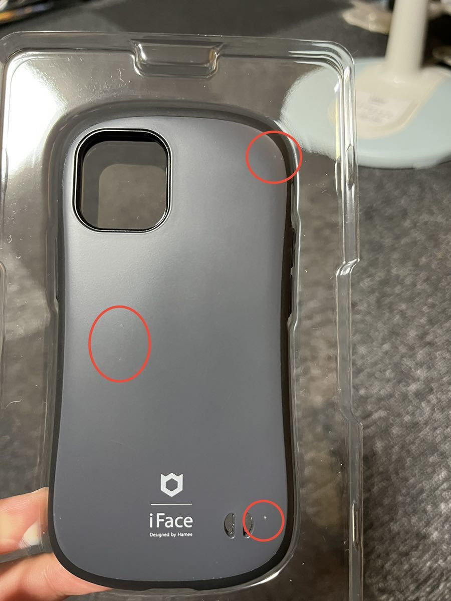 【傷あり】iFace iPhone12mini用 くすみブラック_4