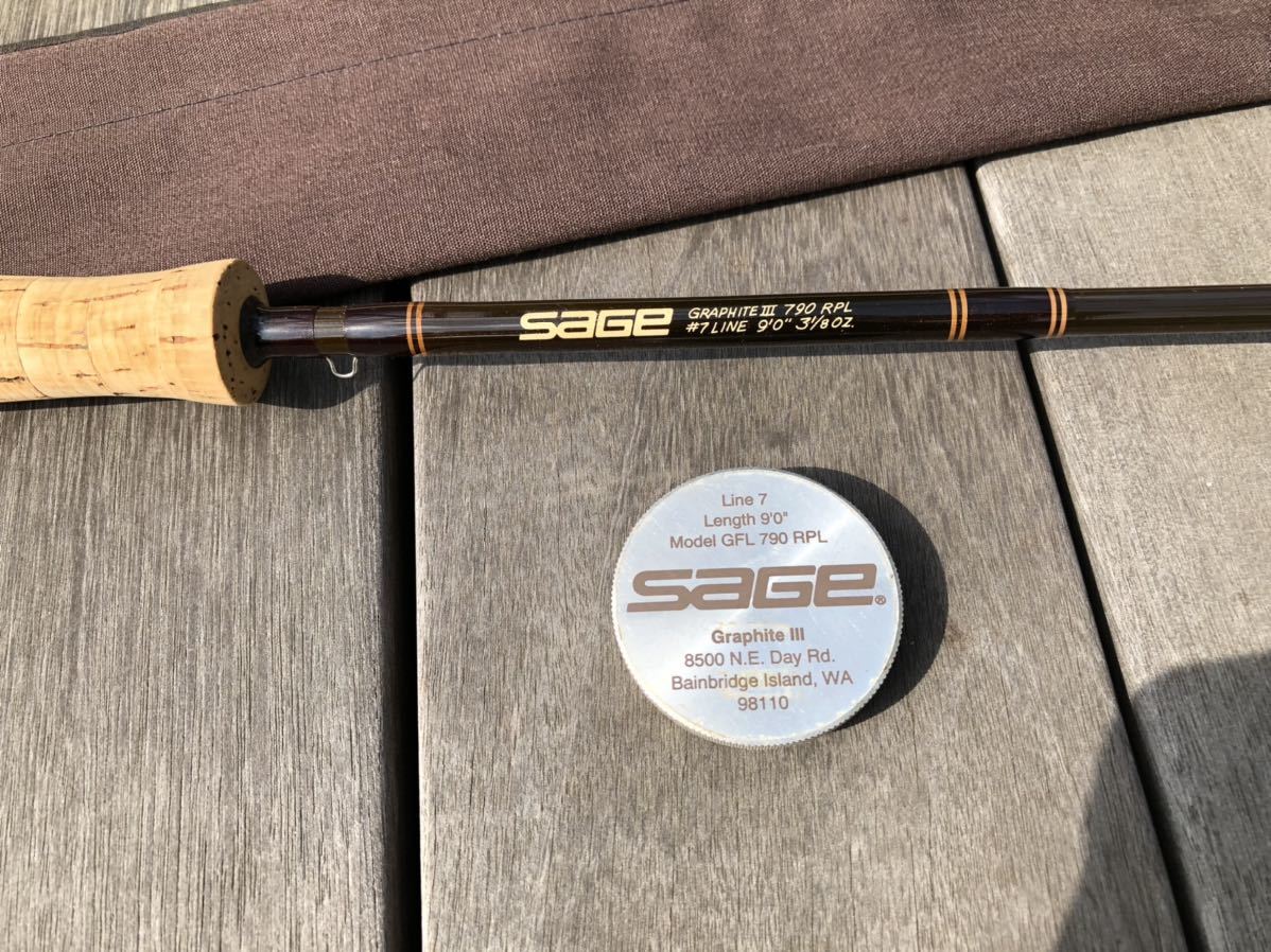 SAGE 7番9f 790 RPL Graphite III フライロッド　美品 SAGE GraphiteⅢ 790RPL ＃7 9' セージ フライロッド(フライ
