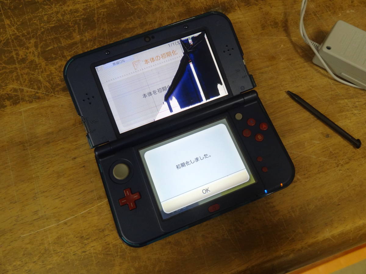 液晶割れ 中古 ジャンク new Nintendo 3DSLL 初期化済み 任天堂  