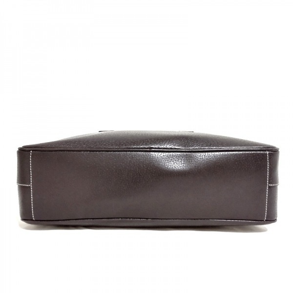 プラダ PRADA ハンドバッグ - レザー ダークブラウン バッグ PRADA ダークブラウン プラダ メルカリ 革タグ ハンドバッグ(レディース