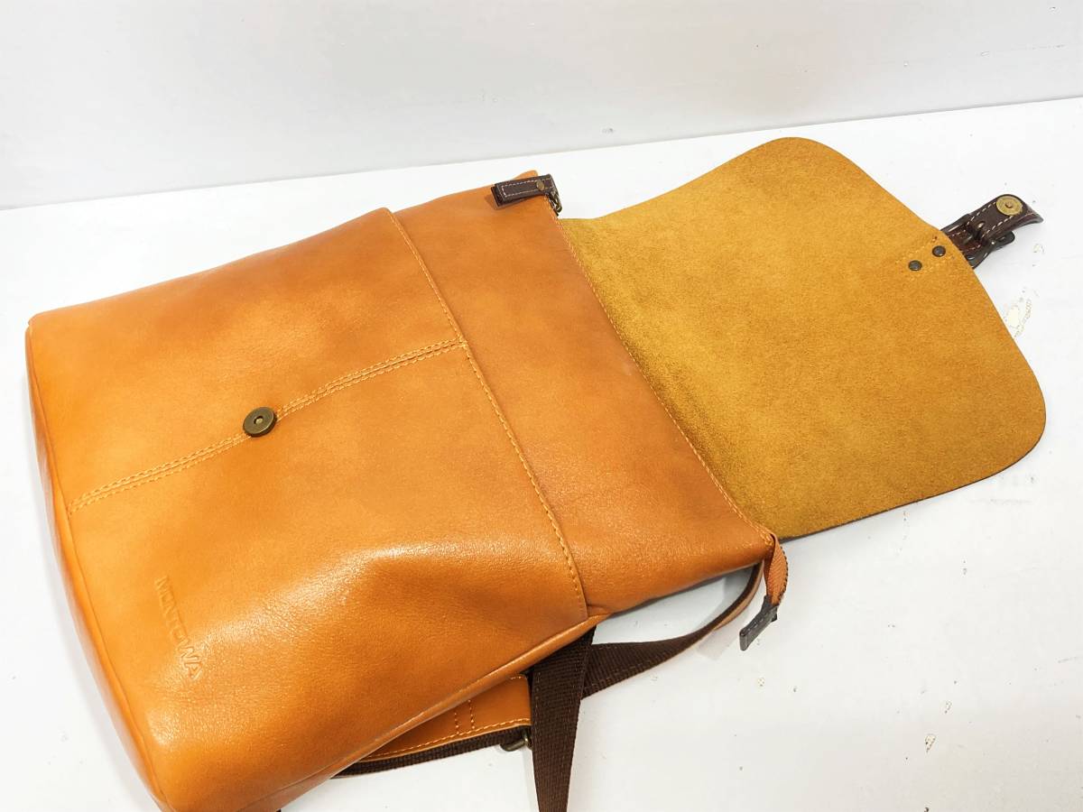 美品☆MONTOWA(モントワ) 牛革 レザー リュックサック デイパック 