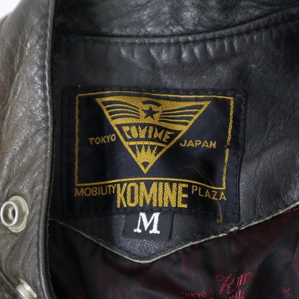 A323c [人気] KOMINE コミネ レザースーツ 革ツナギ M ブラック 