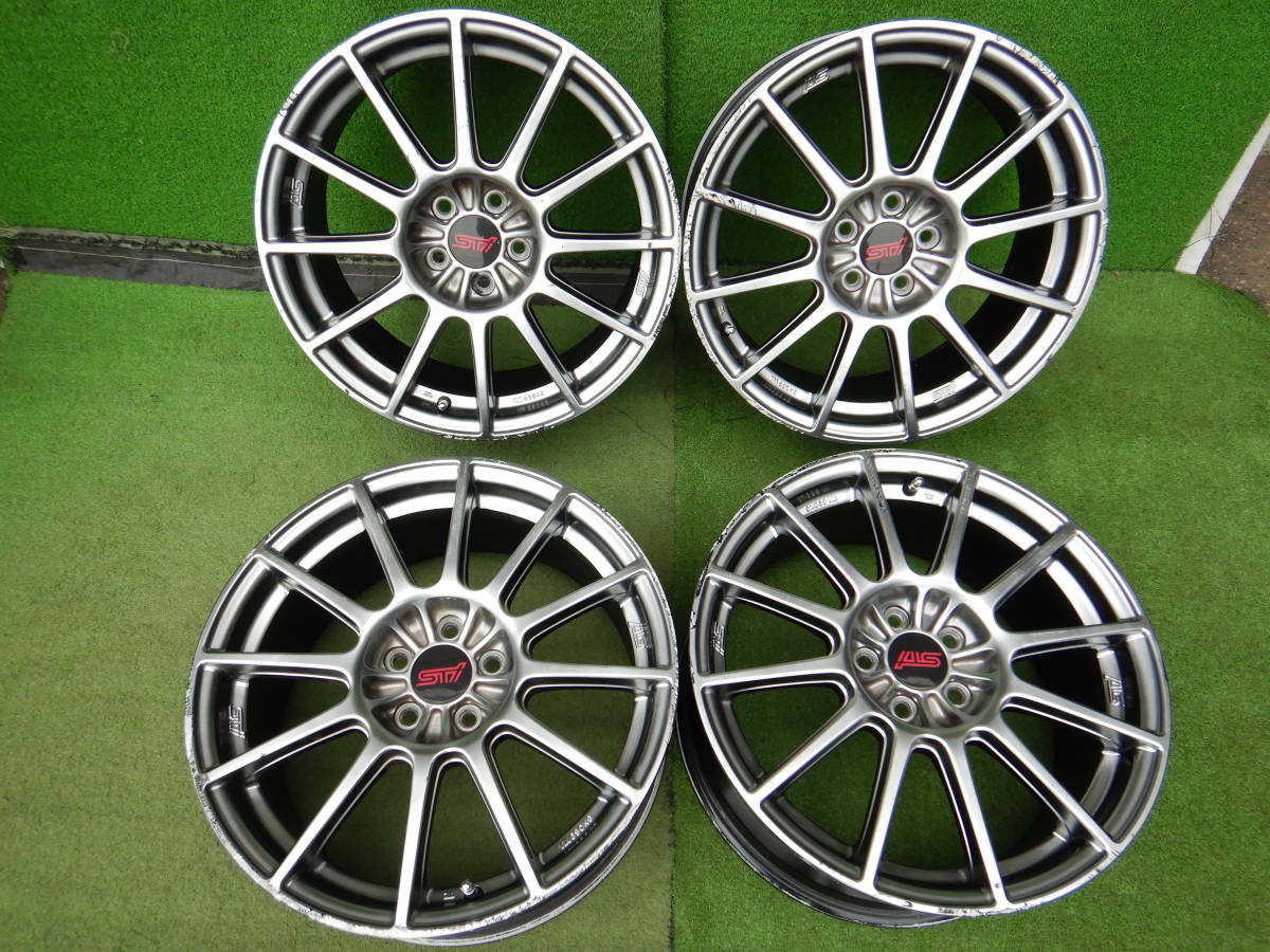  SUBARU STi純正 ENKEI 17&times;7.5JJ OFF:+55 PCD100-5H ハブ径；56mm 傷 汚れ 塗装がれあり 4本(社外品)｜売買されたオークション情報、yahooの商品情報をアーカイブ公開 - オークファン 4穴