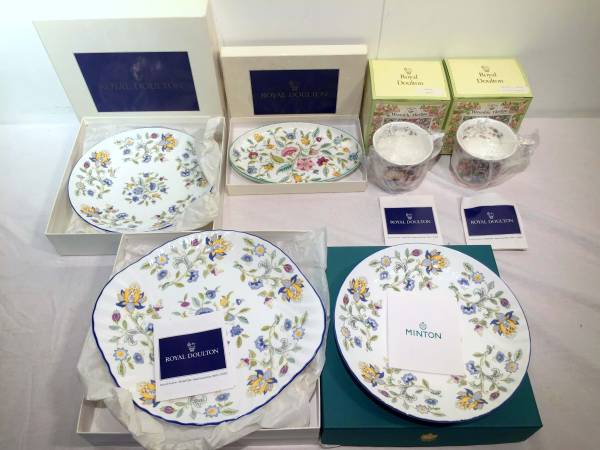 ロイアルドルトン　MINTON 食器　セット K/新品/ロイヤルドルトン ミントン皿4枚カップ2客/6点セット