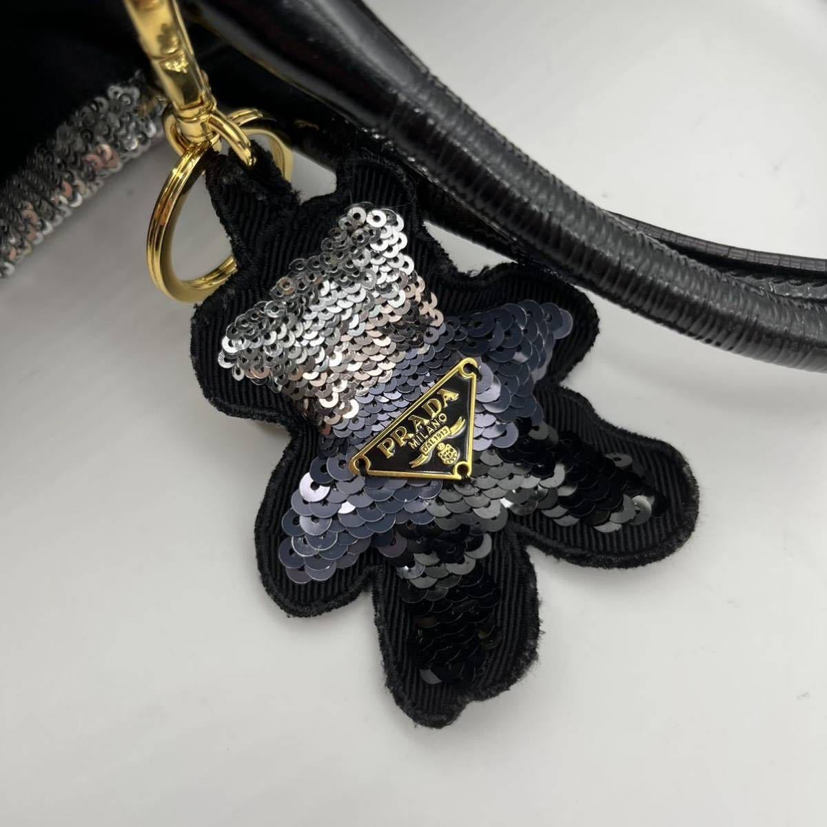 1円〜【極美品】プラダ PRADA トートバッグ ハンドバッグ スパンコール 