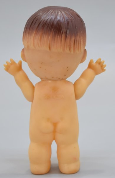 当時物 中嶋製作所 デコちゃん おかっぱ ソフビ 日本製 全長約13.5cm