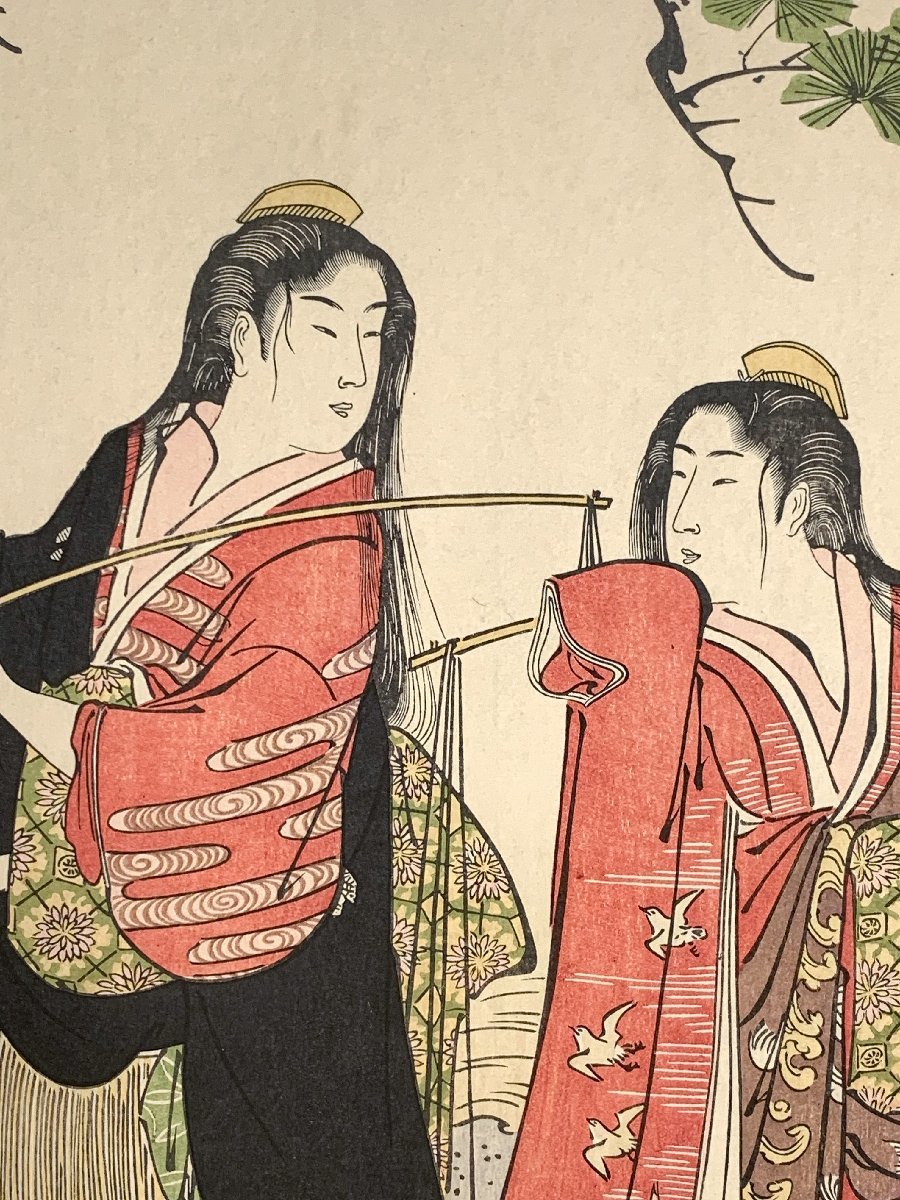 SHIN】鳥居清長 「風俗東之錦 汐汲」 錦絵 浮世絵版画選 アダチ研究所 