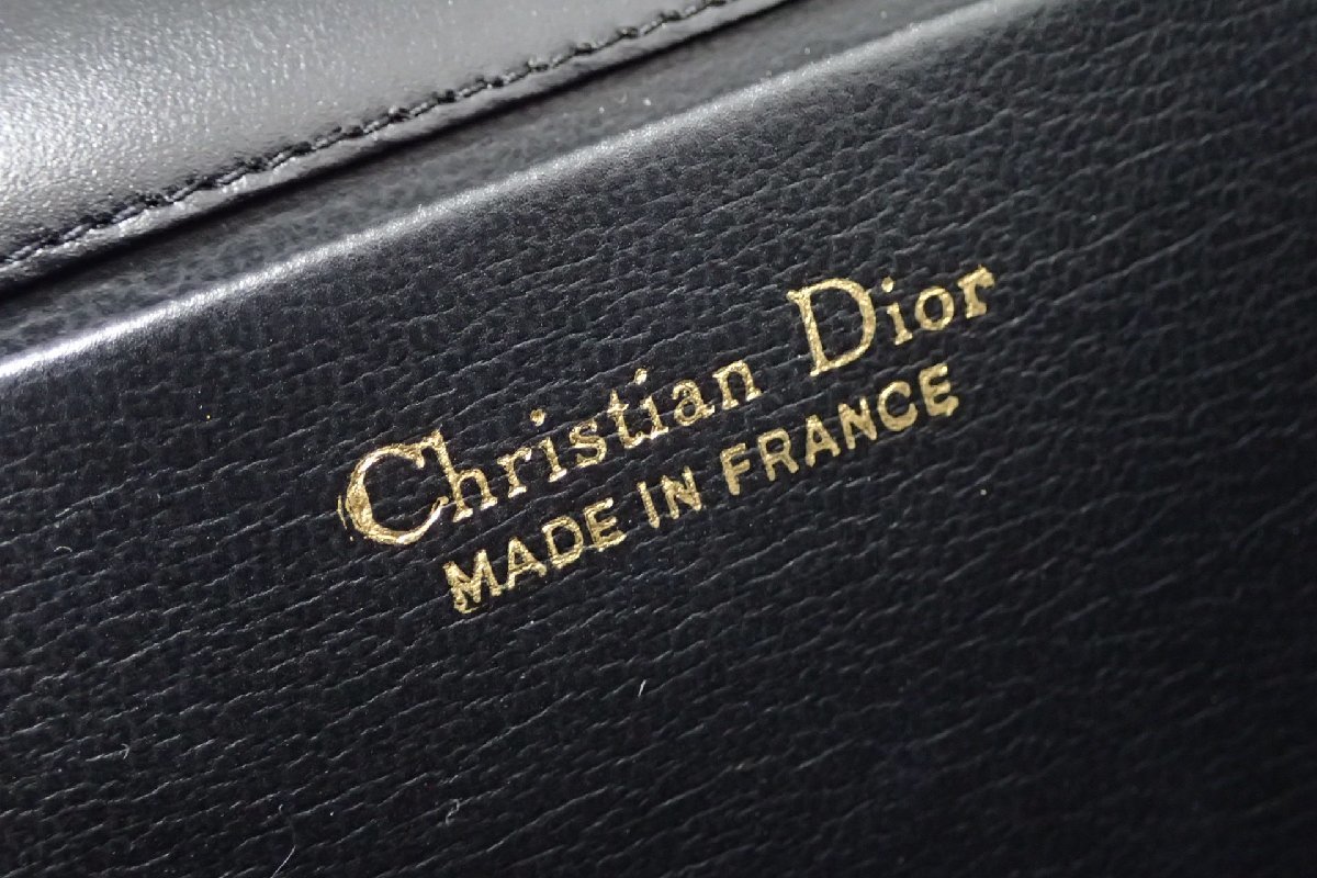 1円 【Christian Dior】 クリスチャンディオール オールド ヴィンテージ CD レザー 2WAY チェーン ショルダーバッグ クラッチ ◆美品 クリスチャンディオール 1円 ChristianDior (約11号) M ライン