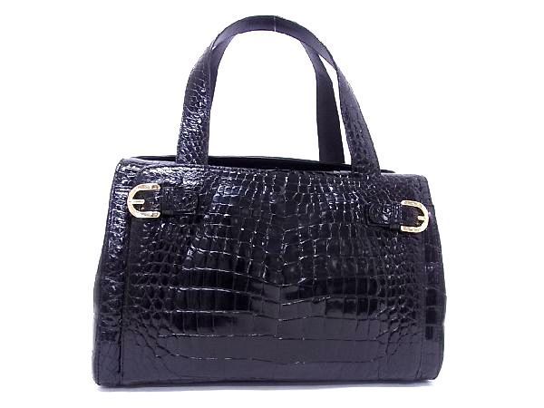 赤字超特価，限定SALE 1円 極上 本物 極 クロコダイル トートバッグ ハンドバッグ 手持ちかばん レディース ブラック系 AA9369BN(クロコダイル)｜売買されたオークション情報、yahooの商品情報をアーカイブ公開 - オ クロコダイル