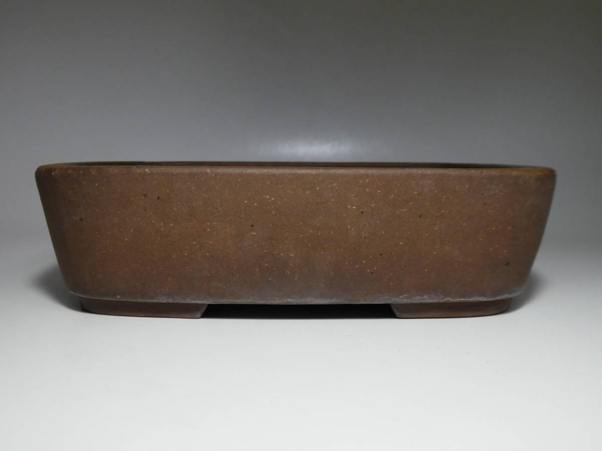 ▼正山　紫泥長方鉢　18.8×15.4×5cm