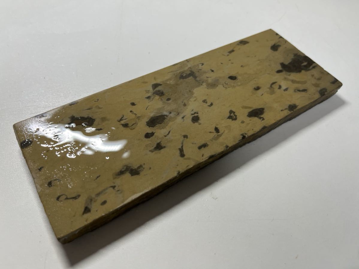 06米167 理容 天然砥石 砥石 カラス 19.5×7.1×1.4 410g 