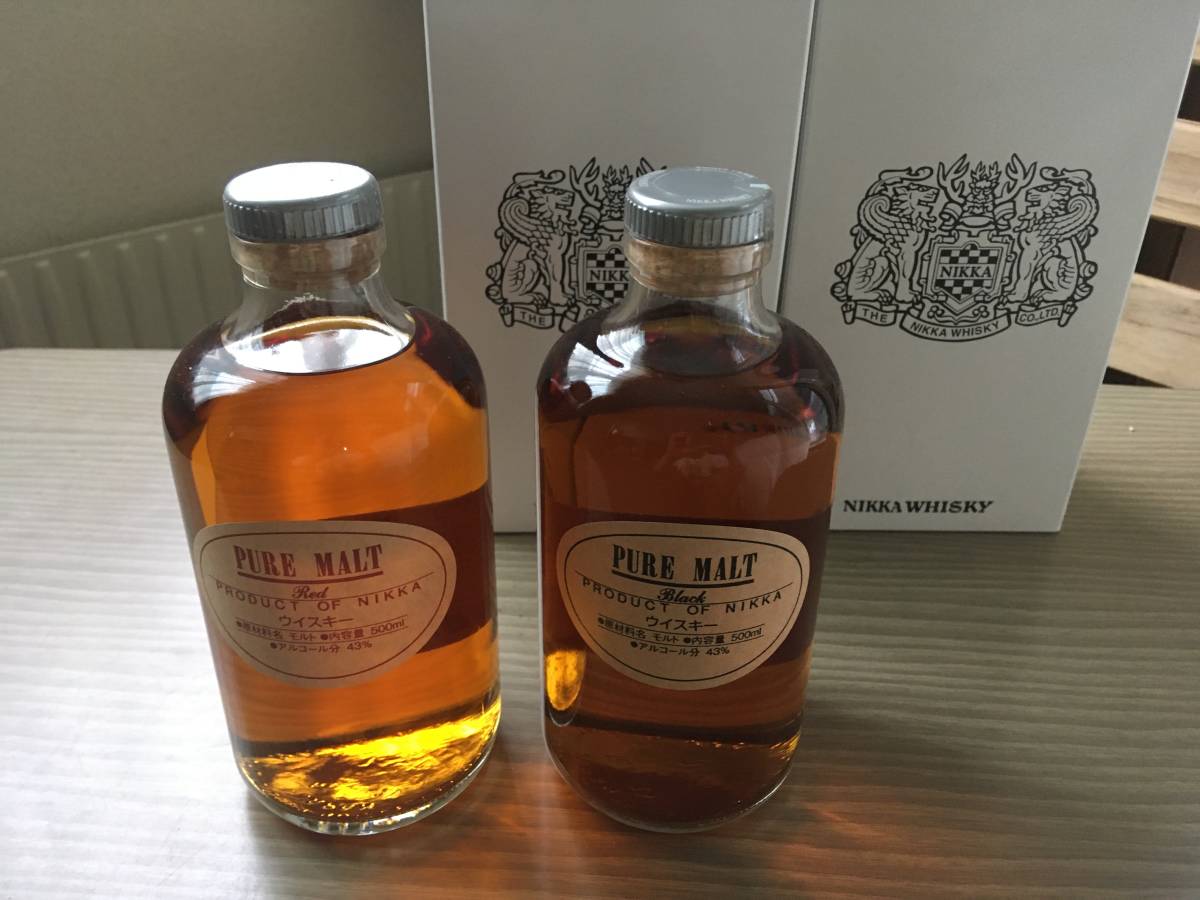 ニッカ PURE MALT Black & Red 2本セット ニッカ 2本】余市 宮城峡 蒸溜所限定 NIKKA PURE MALT Red Black 500ml