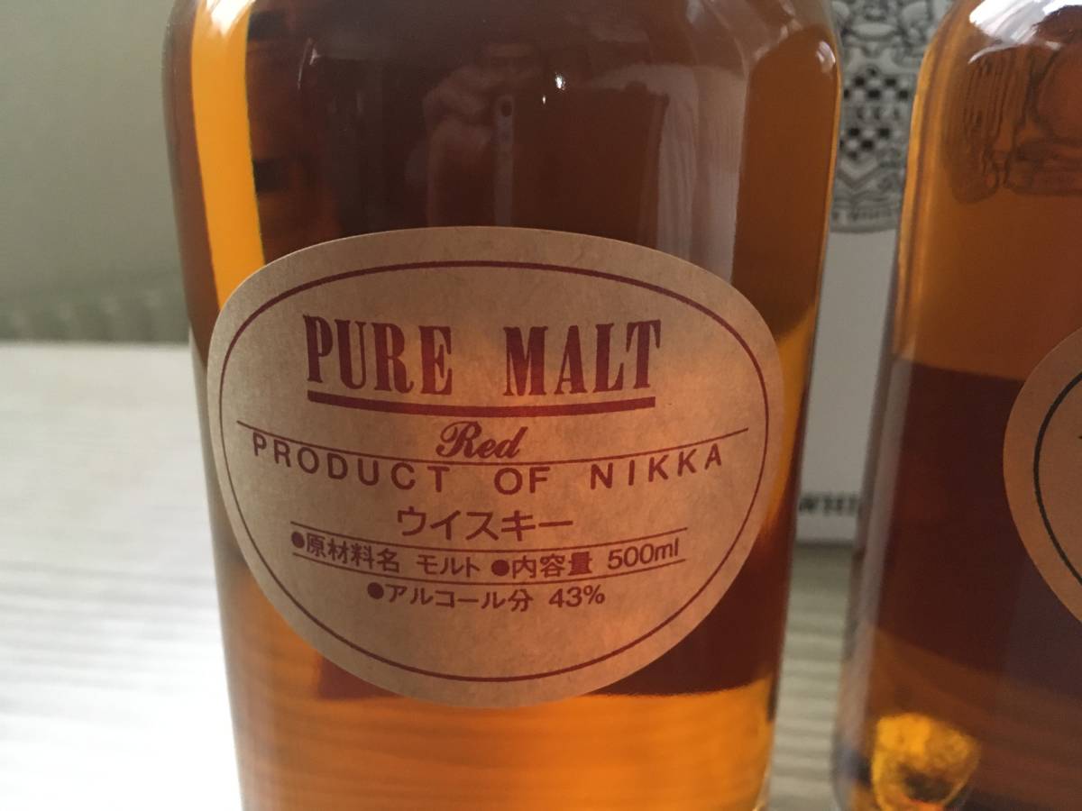 ニッカ 2本】余市 宮城峡 蒸溜所限定 NIKKA PURE MALT Red Black 500ml