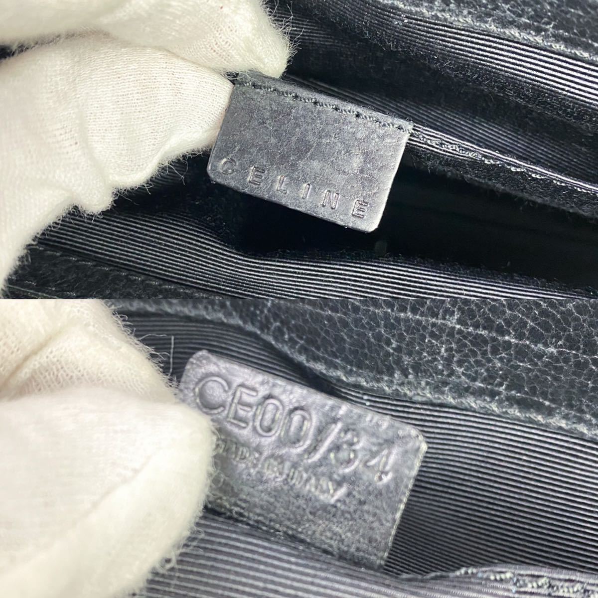 1円〜【極美品】CELINE セリーヌ ハンドバッグ ブギーバック ハラコ レザー スタッズ トリオンフ ゴールド金具 黒 ブラック カーフレザー セリーヌ ブギーバッグ ハンドバッグ マカダム □ [美品]