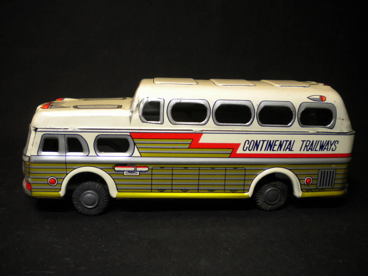 ブリキ　CONTINENTAL TRAILWAYS バスモデル ☆小さめのCONTINENTAL TRAILWAYS BUS コンチネンタル・トレイル