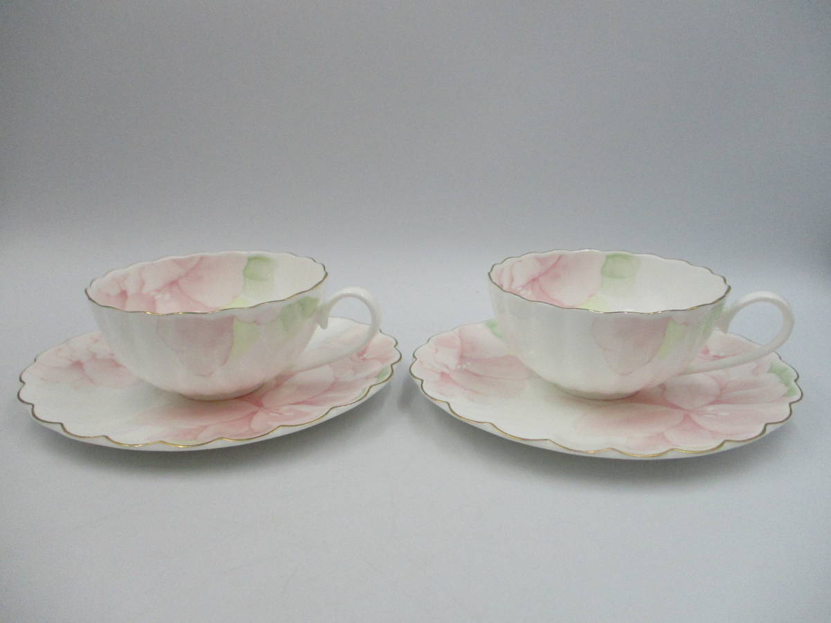 4040-B【NIKKO】 FINE BONE CHINA カップ＆ソーサー 花柄 ピンク 