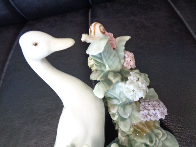 新品 未使用品 スペイン製 LLADRO リヤドロ カタツムリとアヒル達 1439 