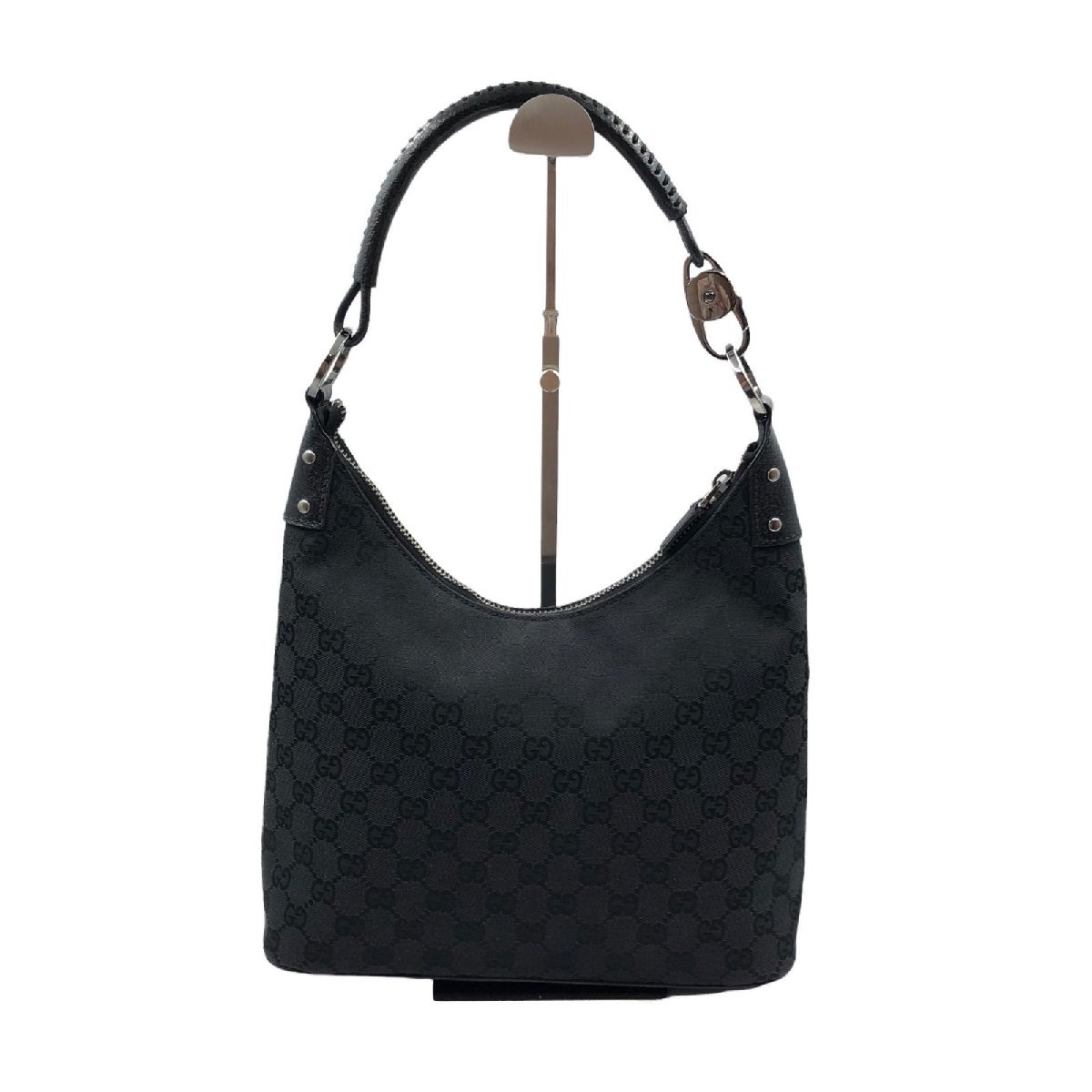 【驚きの破格値，定番】 GUCCI グッチ ショルダーバッグ GGキャンバス シマ ブラック レザー 115003 205027(かばん、バッグ)｜売買されたオークション情報、yahooの商品情報をアーカイブ公開 - オークファン かばん、バッグ
