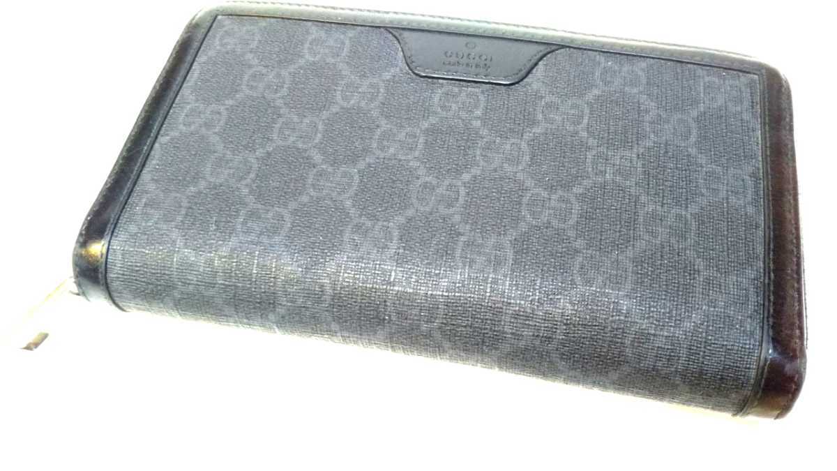 M※ GUCCI グッチ ラウンドファスナー 長財布 GG柄 ブラック 【公式通販】