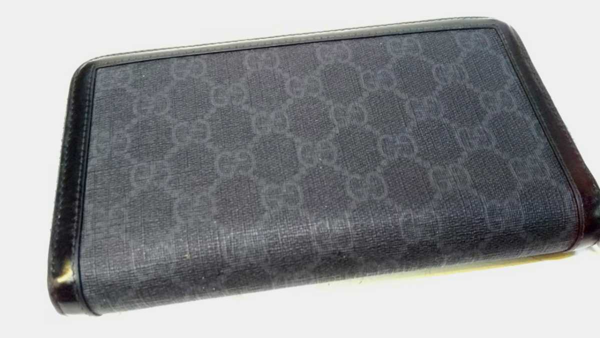 M※ GUCCI グッチ ラウンドファスナー 長財布 GG柄 ブラック 【公式通販】