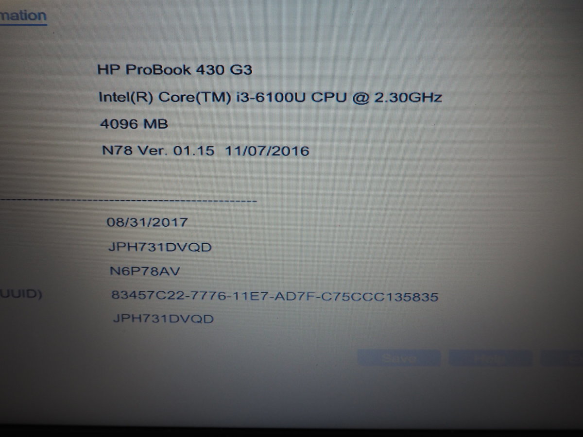 HP 0 G3 ProBook Core ProBook430G3&frasl;Corei3-6100U&frasl;4GB&frasl;ストレージ無&frasl;バイオスOK : i3 6100U RAM | ハード王 (2.30GHz) 11ac対応 中古パソコン ProBook430G3&frasl;Corei7