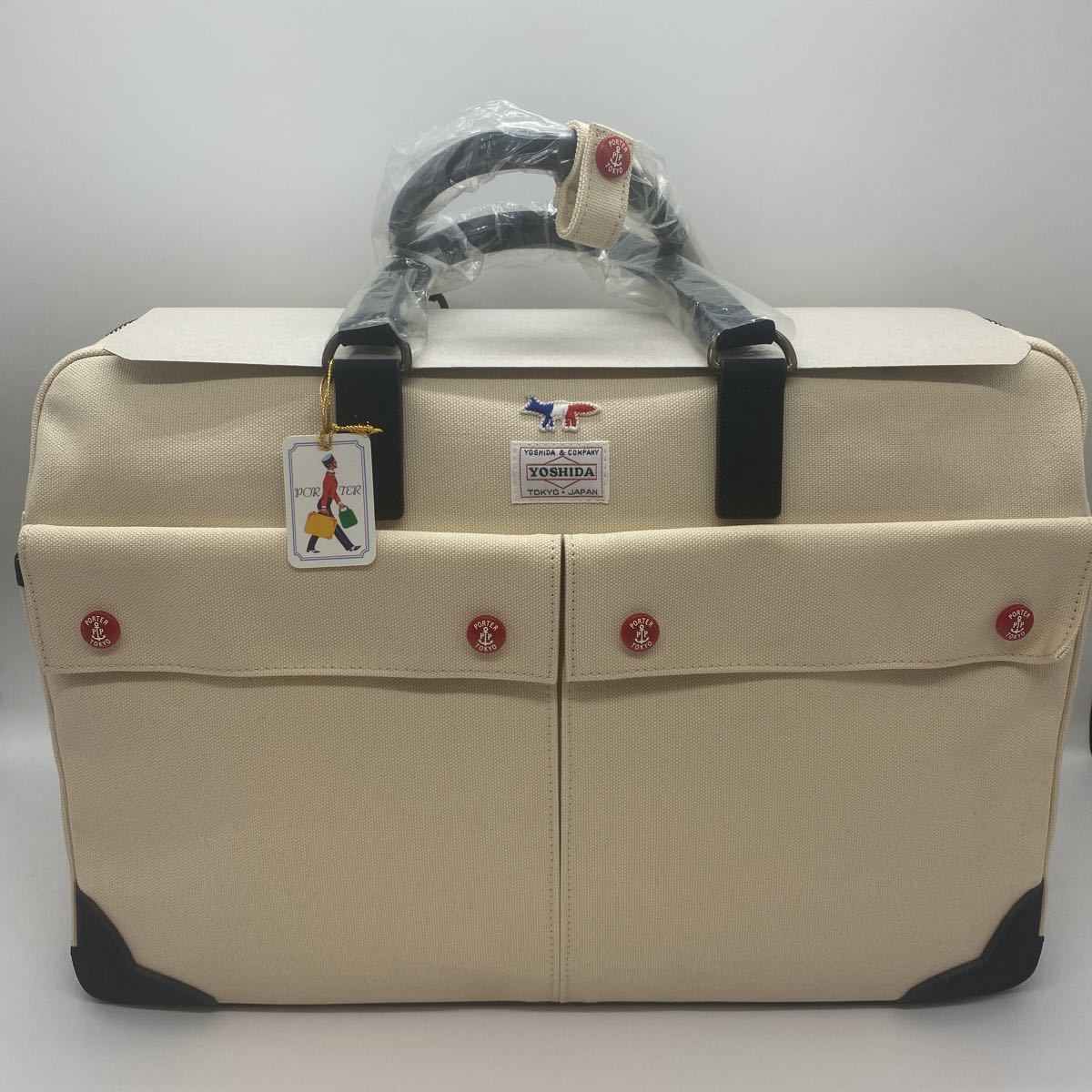 吉田カバン 75周年記念 ポーター×キツネ ボストンバッグ 386-03764
