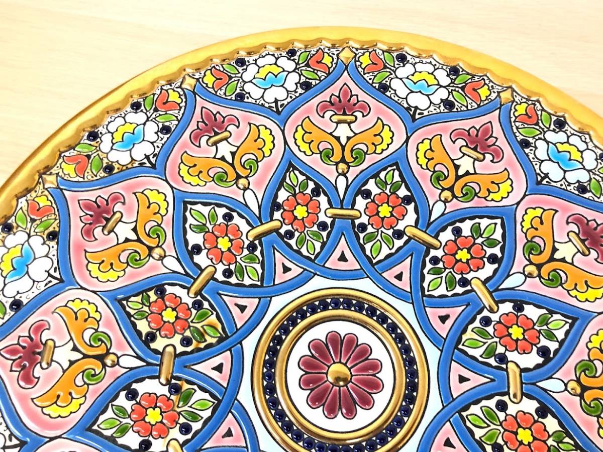 CEARCO セアルコ スペイン製 飾り皿 絵皿 お皿 プレート 花柄 金彩