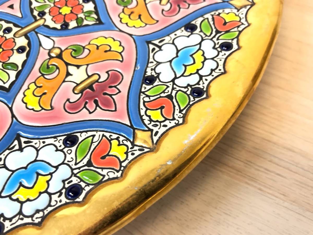 CEARCO セアルコ スペイン製 飾り皿 絵皿 お皿 プレート 花柄 金彩