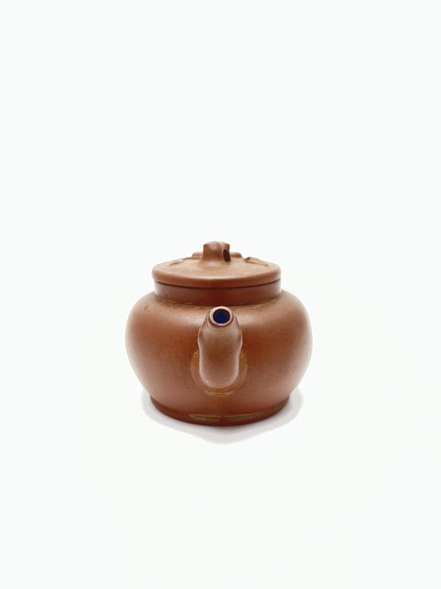 紫砂 急須 朱泥 清時代 茶道具 【白翼】宜興紫砂 江記 寿桃 急須 ☆ 唐