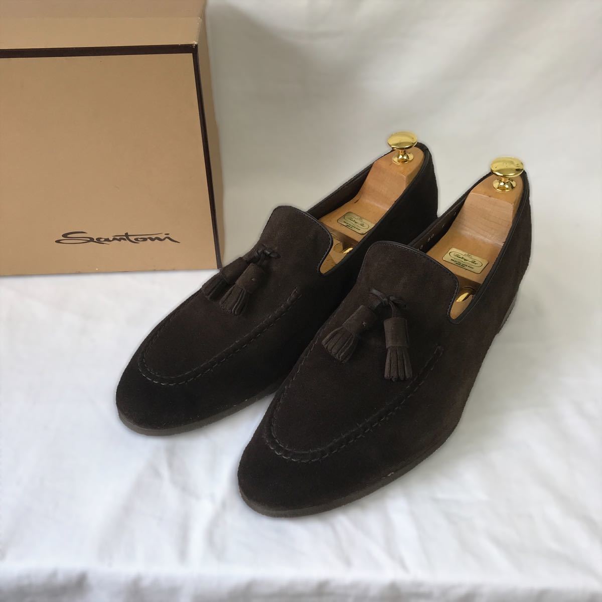 美品 Santoni サントーニ ローファー タッセル スエード 7