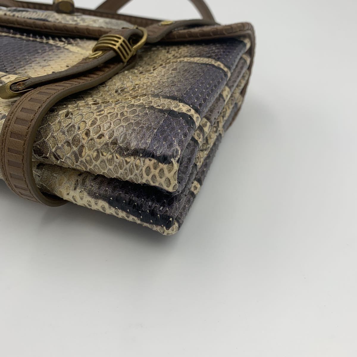 1円〜【極美品 超希少】BOTTEGA VENETA ハンド バッグ パイソン 