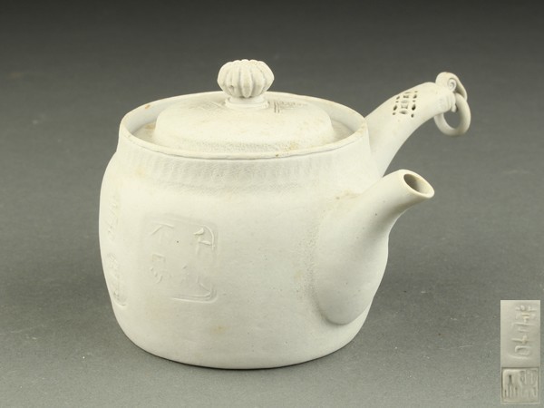 萬古焼 煎茶道具 備前焼 横手急須 時代物 急須 在銘 うぶ品 手捻 古