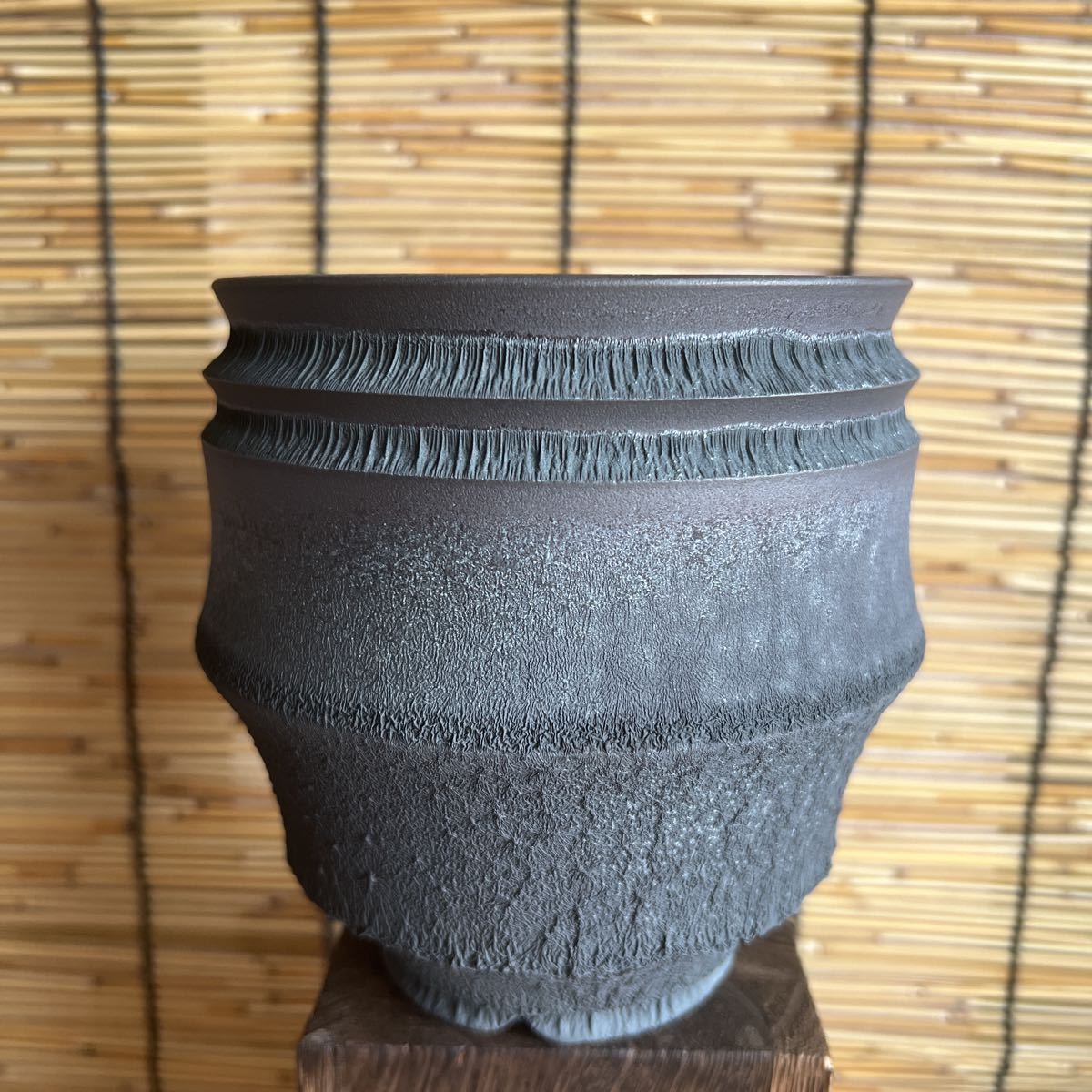 義村秀峰 手捻り鉢 盆栽鉢 盆栽 作家鉢 【公式通販】