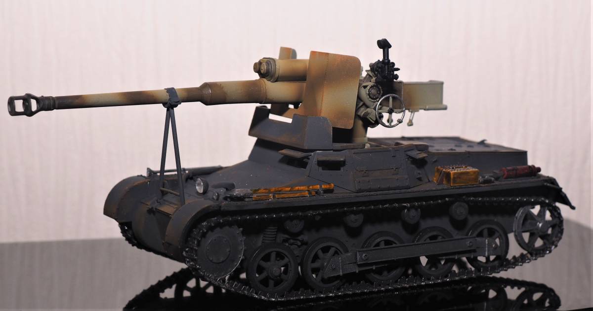 １／３５ ドラゴン ドイツ Ⅰ号B７．５ｃｍ対戦車砲 内部インテリア作成済み 塗装済み完成品