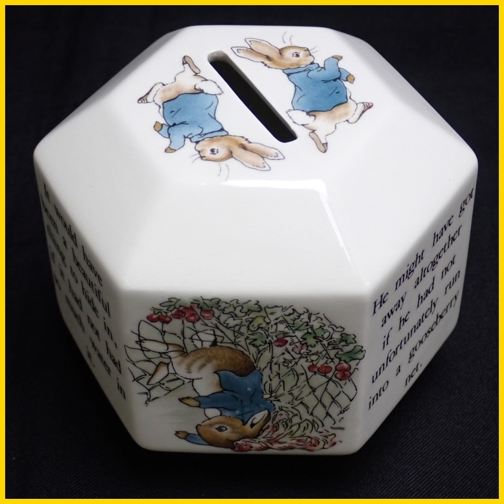 ☆WEDGWOOD/ウェッジウッド ピーターラビット 貯金箱/陶磁器/旧刻印/六 
