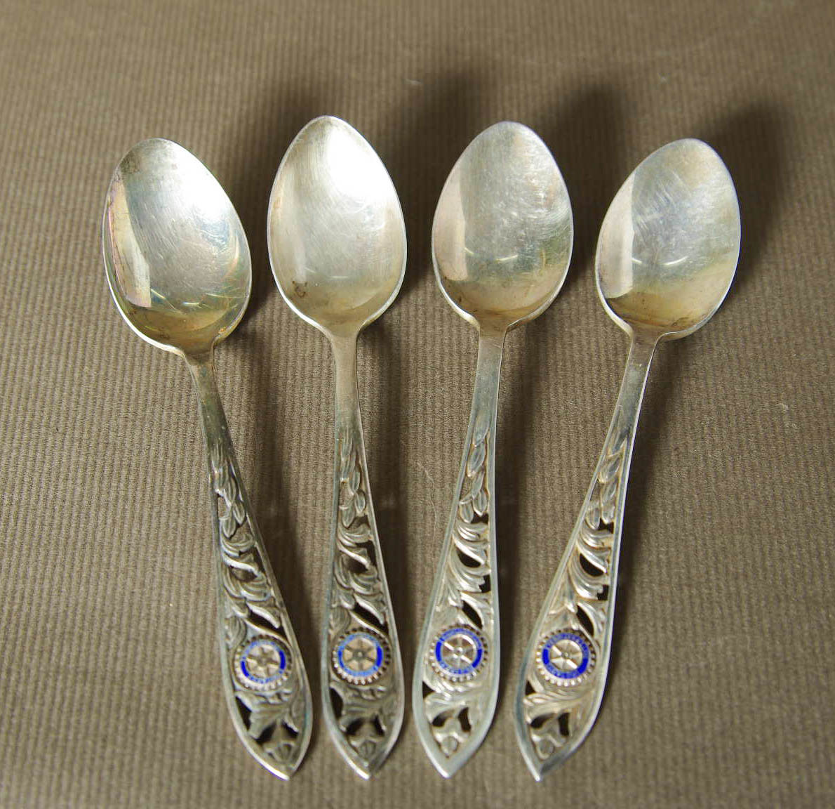 SILVER 925 銀製スプーン 4本 ロータリーインターナショナル 古い
