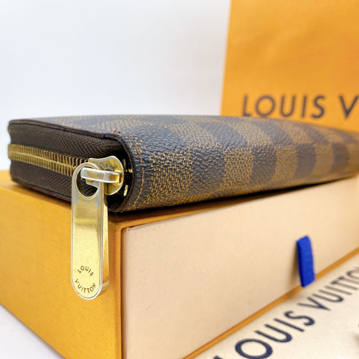 A444【美品】LOUIS VUITTON ルイヴィトン ダミエ ジッピーウォレット 