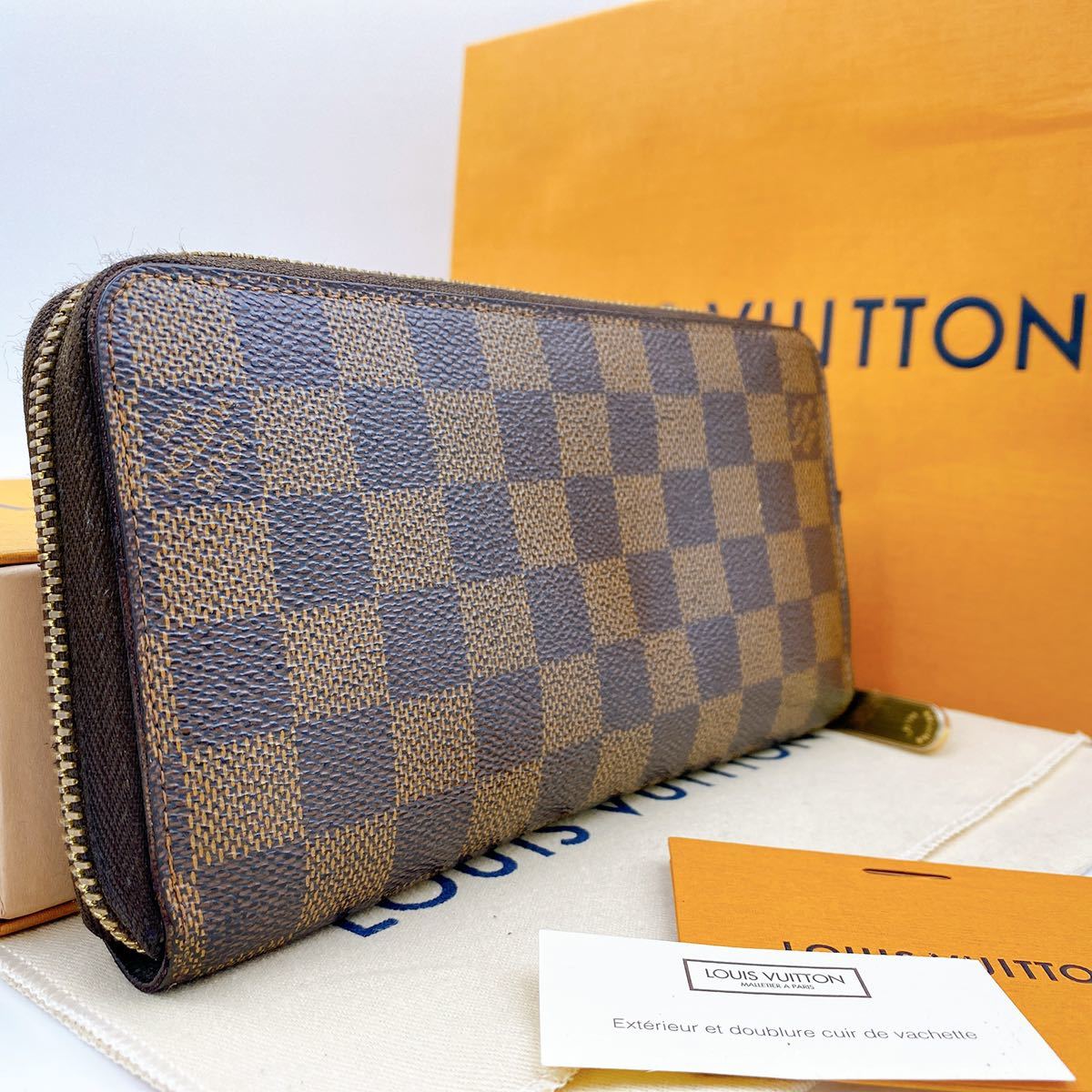 A444【美品】LOUIS VUITTON ルイヴィトン ダミエ ジッピーウォレット 