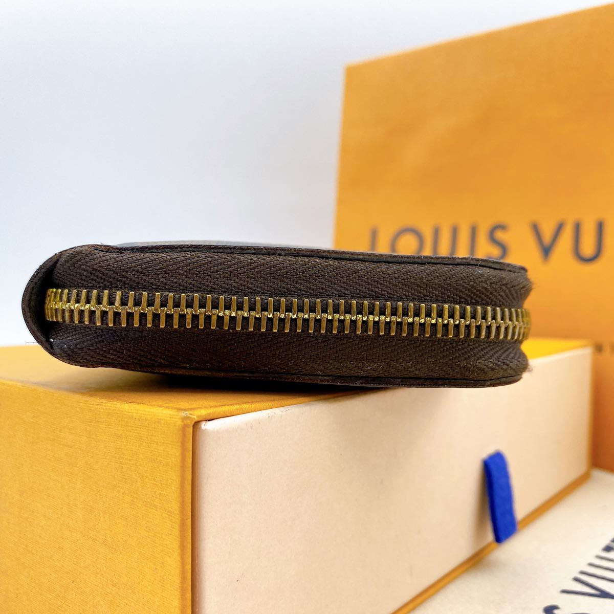 A444【美品】LOUIS VUITTON ルイヴィトン ダミエ ジッピーウォレット 