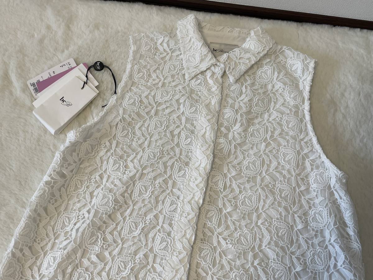 新品同様★be Blumarine★ブルマリン★豪華で可愛い★お花柄の地厚レーストップス★42★定価58300円★完売