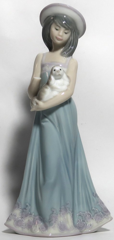 LLADRO， 子犬と少女， 中古， 破損あり リヤドロ LLADRO フィギュリン