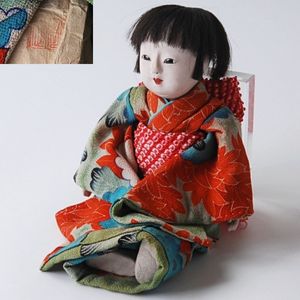 A8717 戦前 無銘 市松人形 約42cm 昭和初期 市松人形のYahoo