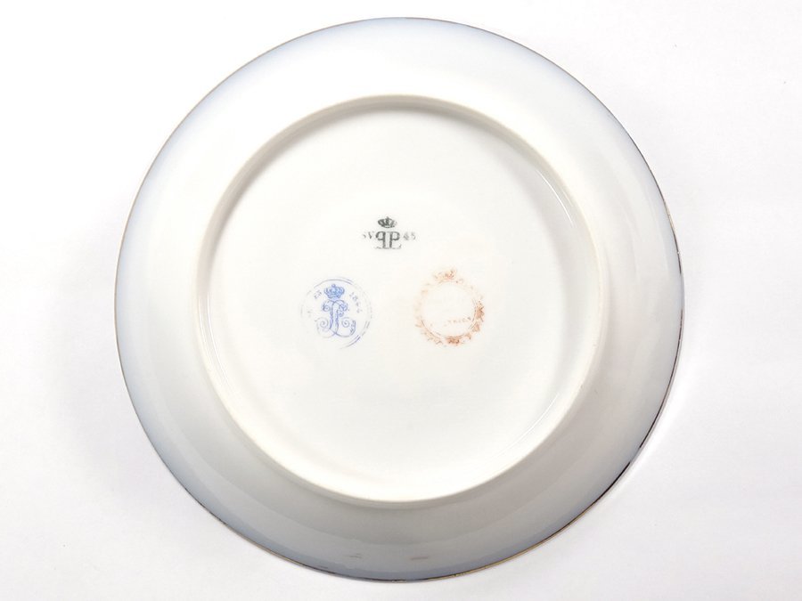 ∇花∇19世紀【オールドセーブル】 1845年ファットブルー色絵金彩城塞