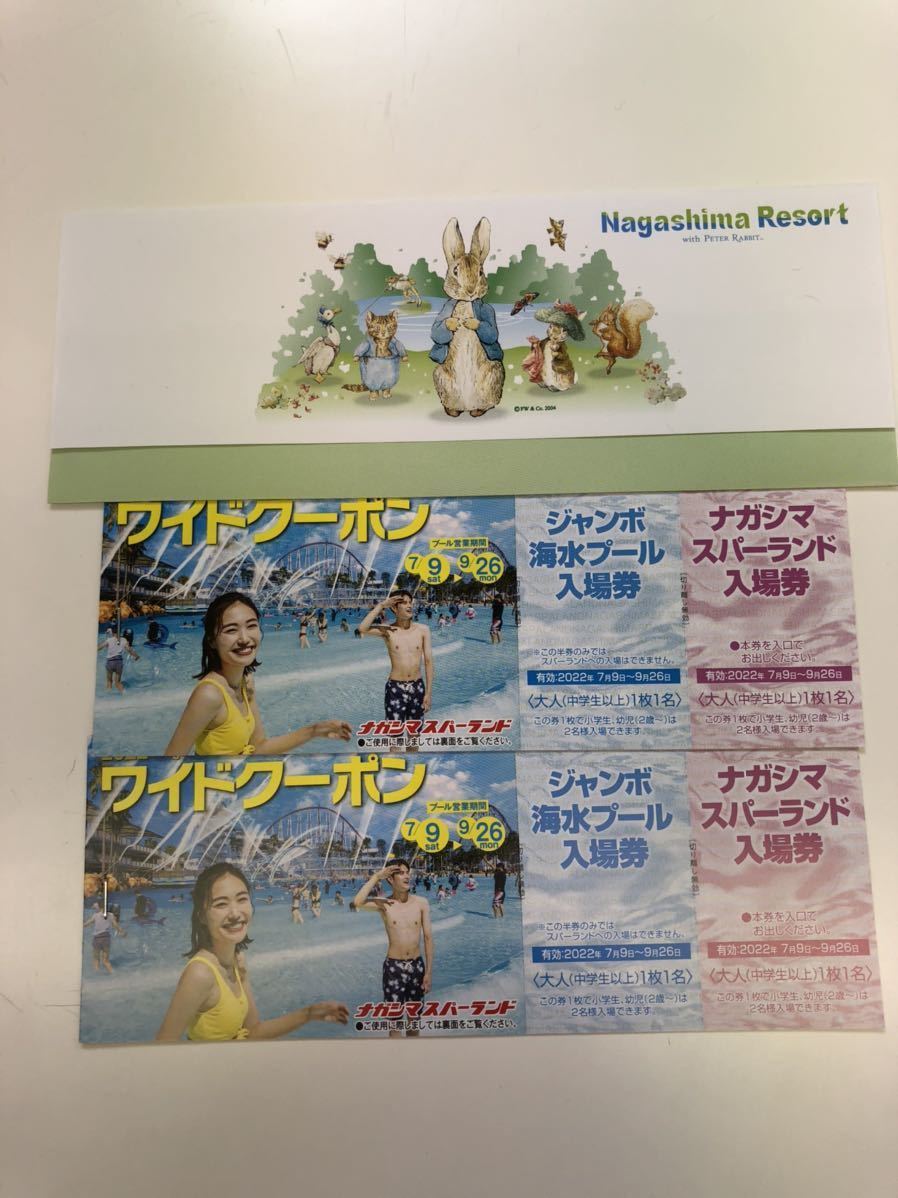 ナガシマスパーランドワイドクーポン2冊 2025年 ワイドクーポン 入場券