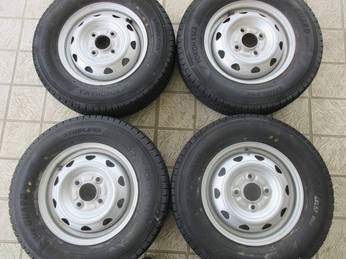 セール，人気セール アクティバン等12&times;3.5Joff40位pcd100の4穴ハブ径58㎜ スタットレス145/80R12横浜iceGURD iG91製造年2419&times;4の4本セットの出品(スタッドレスタイヤ)｜売買されたオークション情報、yahooの商品情報 4穴