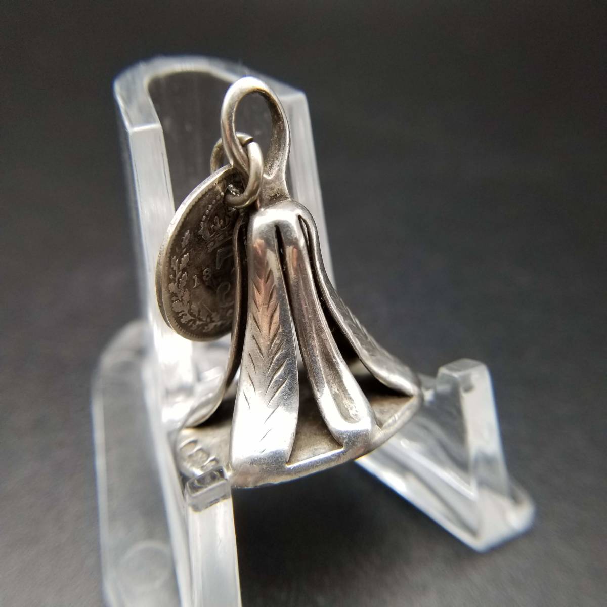 1793年 英国 アンティーク ジョージ LONDON ホールマーク シルバー ワックスシール ペンダント 彫金 チャーム 銀 フォブ CRISPIN FULLER_6