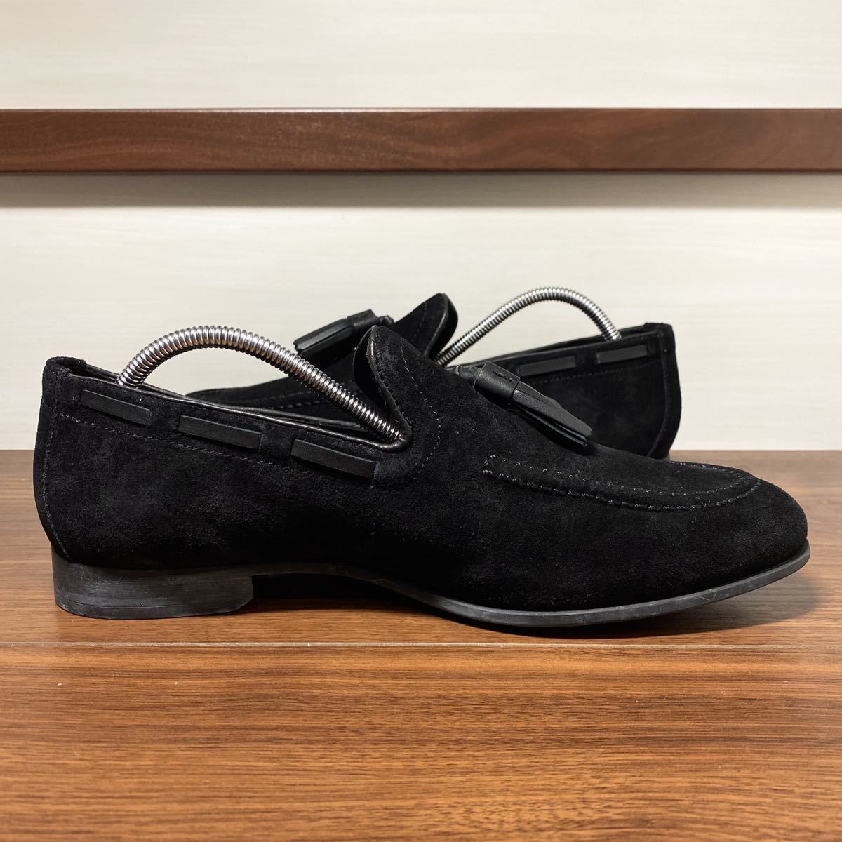 新品 ZARA 本革 タッセル付きレザーローファー 26.5cm 41 メンズ ザラ 