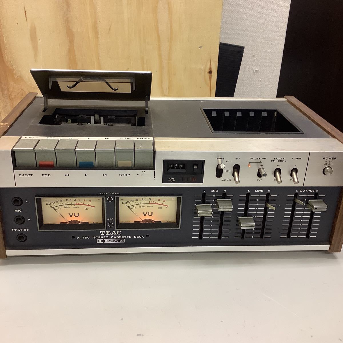 TEAC A-450 ステレオカセットデッキ 本体通電のみ確認 TEAC ティアック A-450 ステレオ カセットデッキ 現状品 通電のみ確認