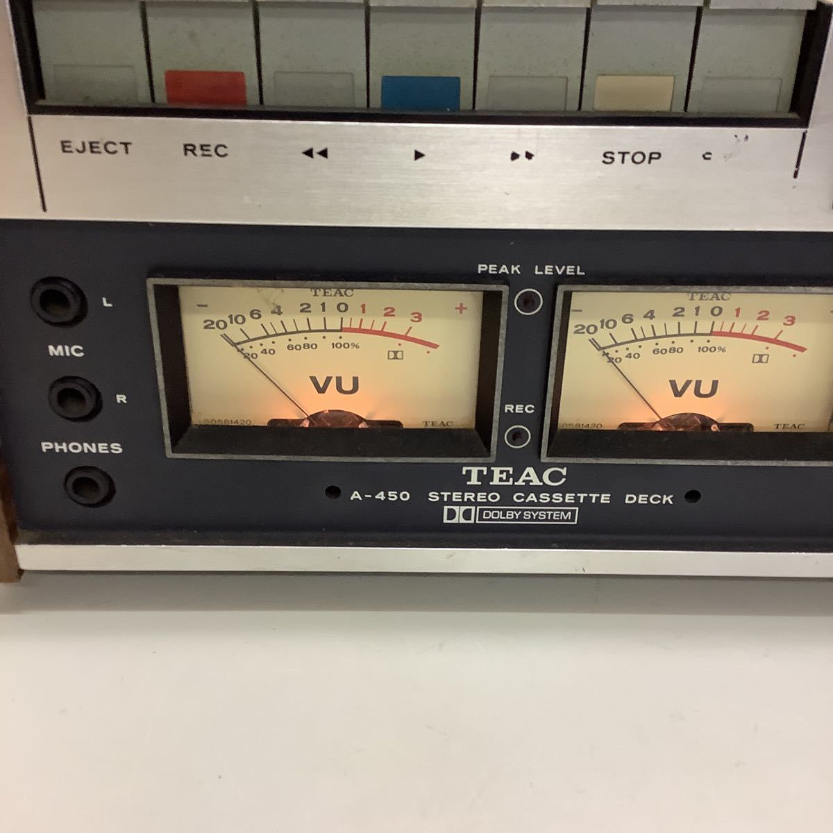 TEAC ティアック A-450 ステレオ カセットデッキ 現状品 通電のみ確認