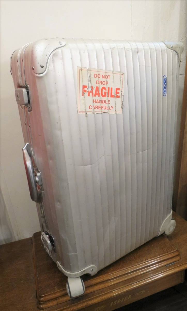 【値下げ】RIMOWAリモワ　シルバー スーツケース四輪キャリーケースビンテージ ☆RIMOWA リモワ / ヴィンテージ スーツケース 4輪 シルバー 大型